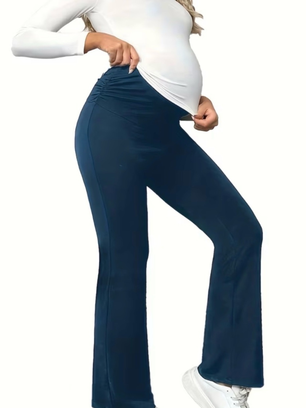 2 Maternity Flare Pants (NAVY BLUE & GRAY)